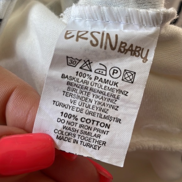 ERSIN Baby girl dressy onesie 100% organic cotton Made in Turkey EMBELLISHED 6-9 - Picture 8 of 8